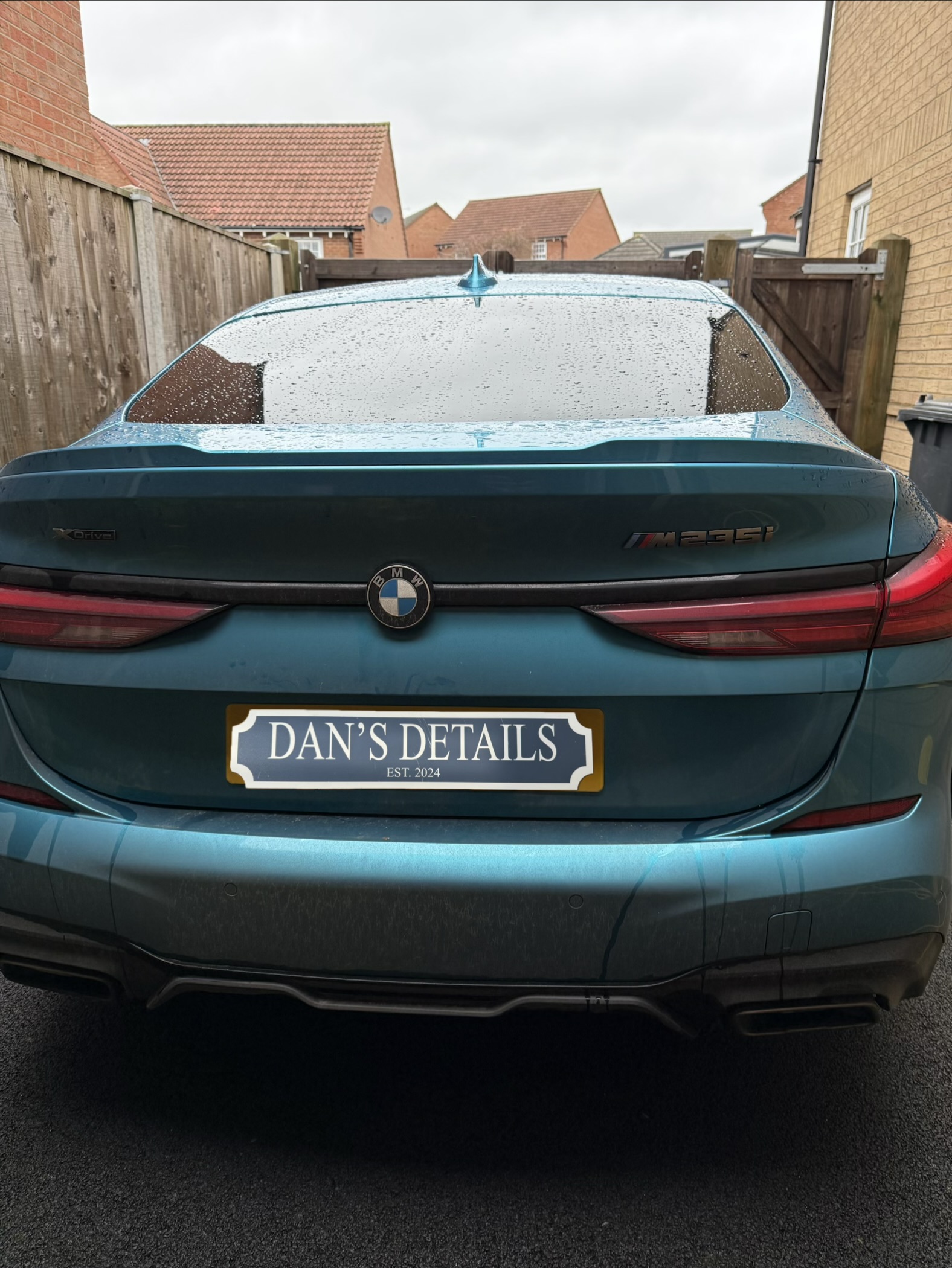 BMW 235i rear close-up after detailing